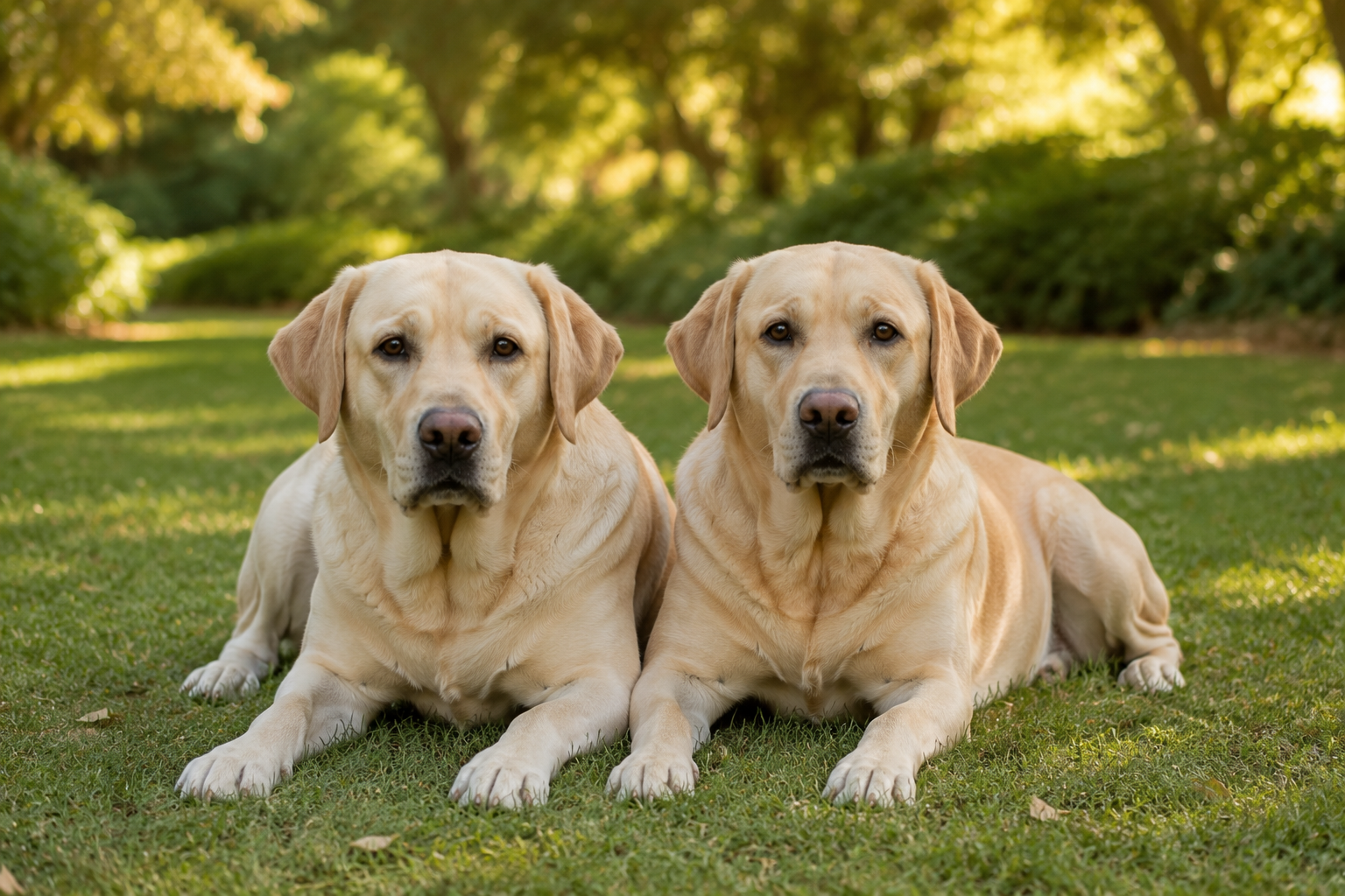Illustrative representation of Jessy and Joey as young Labrador companions