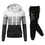 Women's Colour Block Hoodie Tracksuit