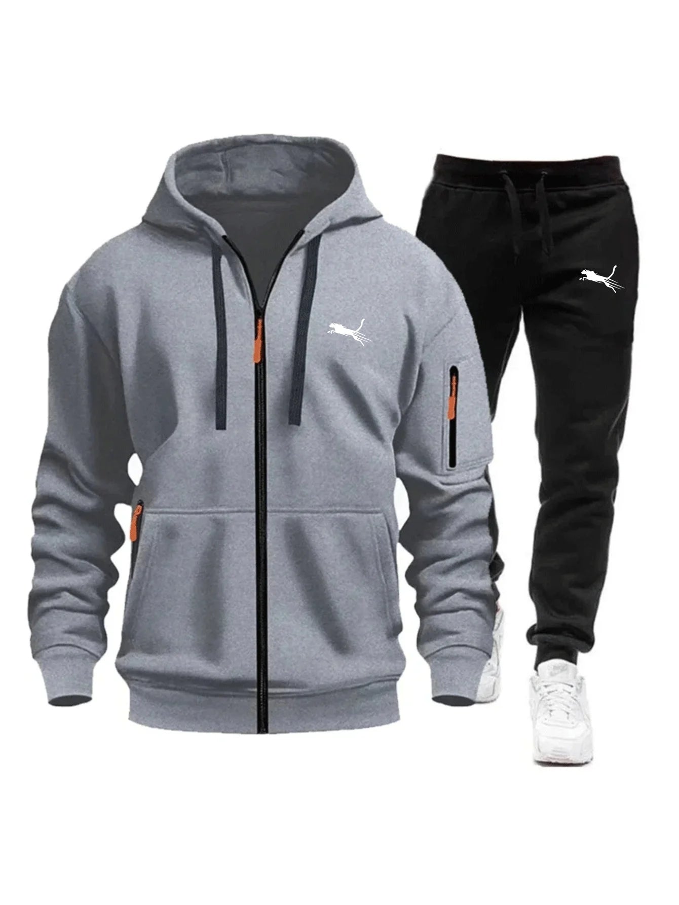 Men's Fleece Zip Tracksuit Co-ord Set