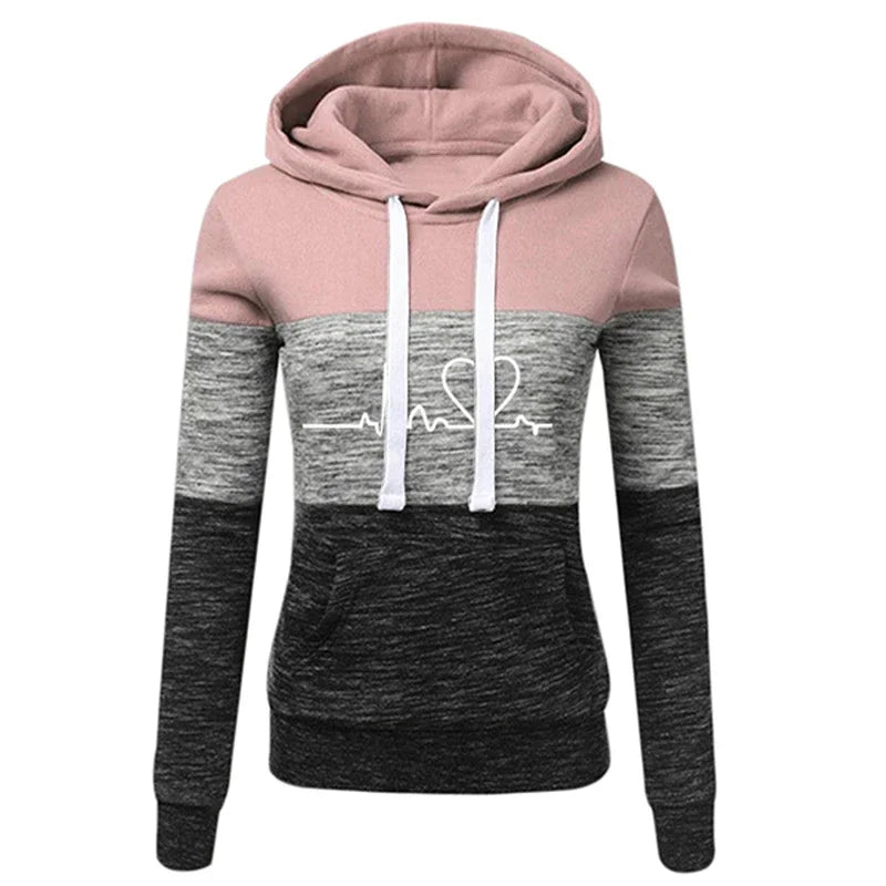 Women's Colour Block Hoodie Tracksuit