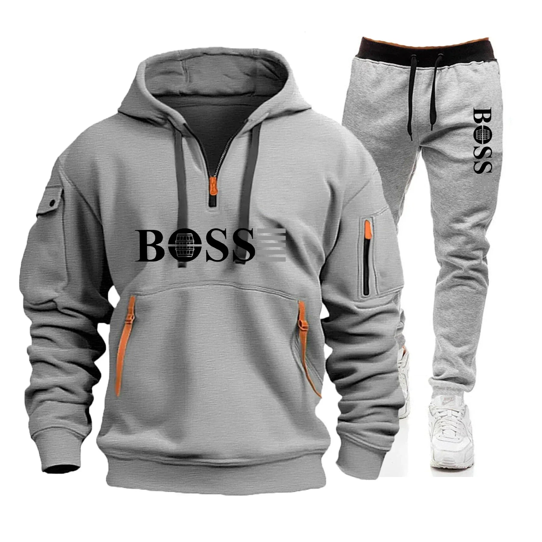 Men's Windproof Pullover Hoodie & Jogger Set