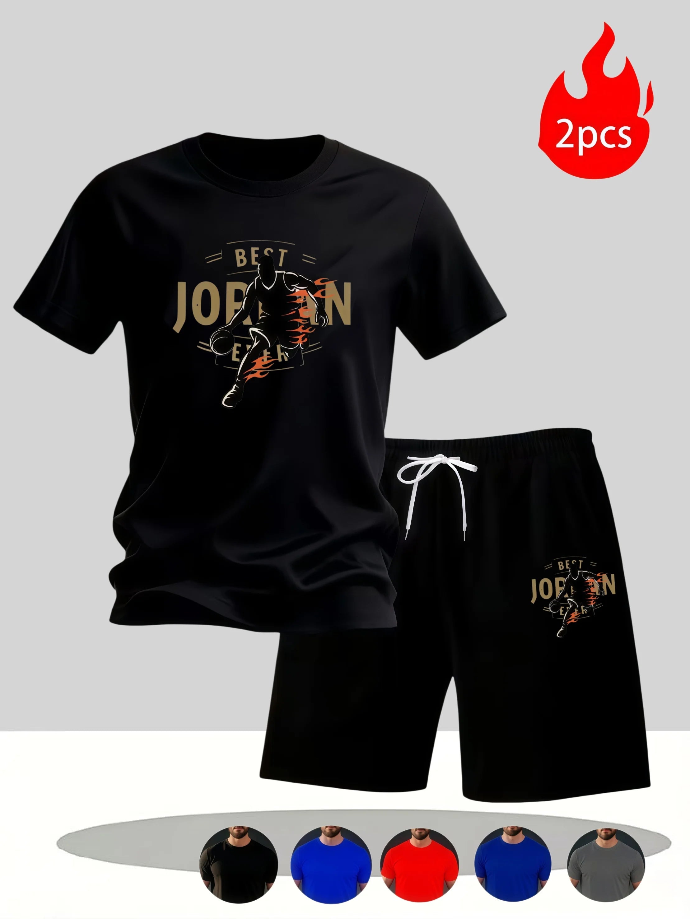 Men's Casual T-Shirt & Shorts Set