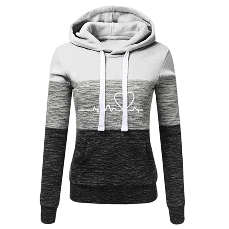 Women's Colour Block Hoodie Tracksuit