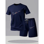 Men's Printed T-Shirt & Sports Shorts Set