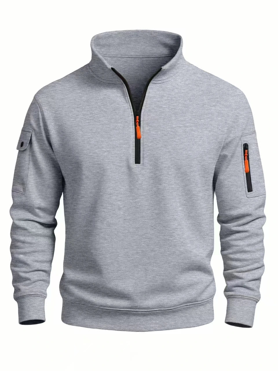 Men's High-Neck Half-Zip Windproof Sweatshirt