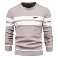 Men's Patchwork Knit O-Neck Pullover Sweater