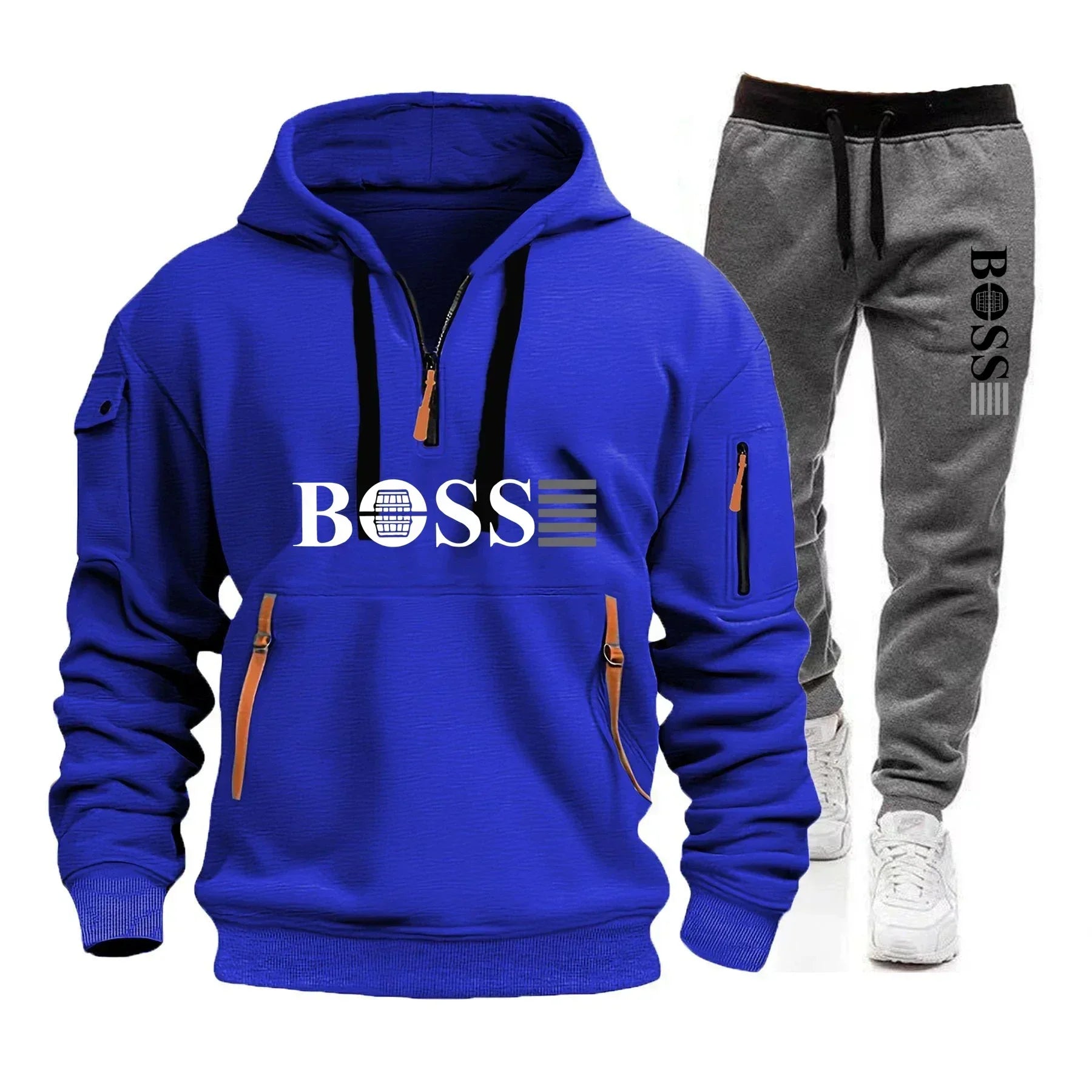 Men's Windproof Pullover Hoodie & Jogger Set