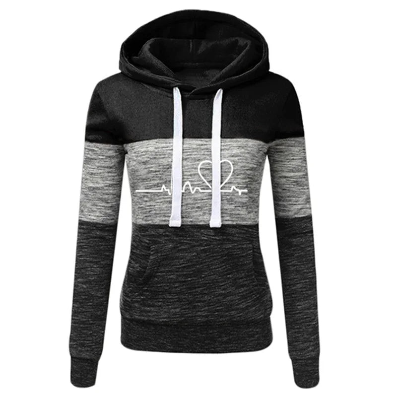 Women's Colour Block Hoodie Tracksuit