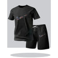 Men's Printed T-Shirt & Sports Shorts Set