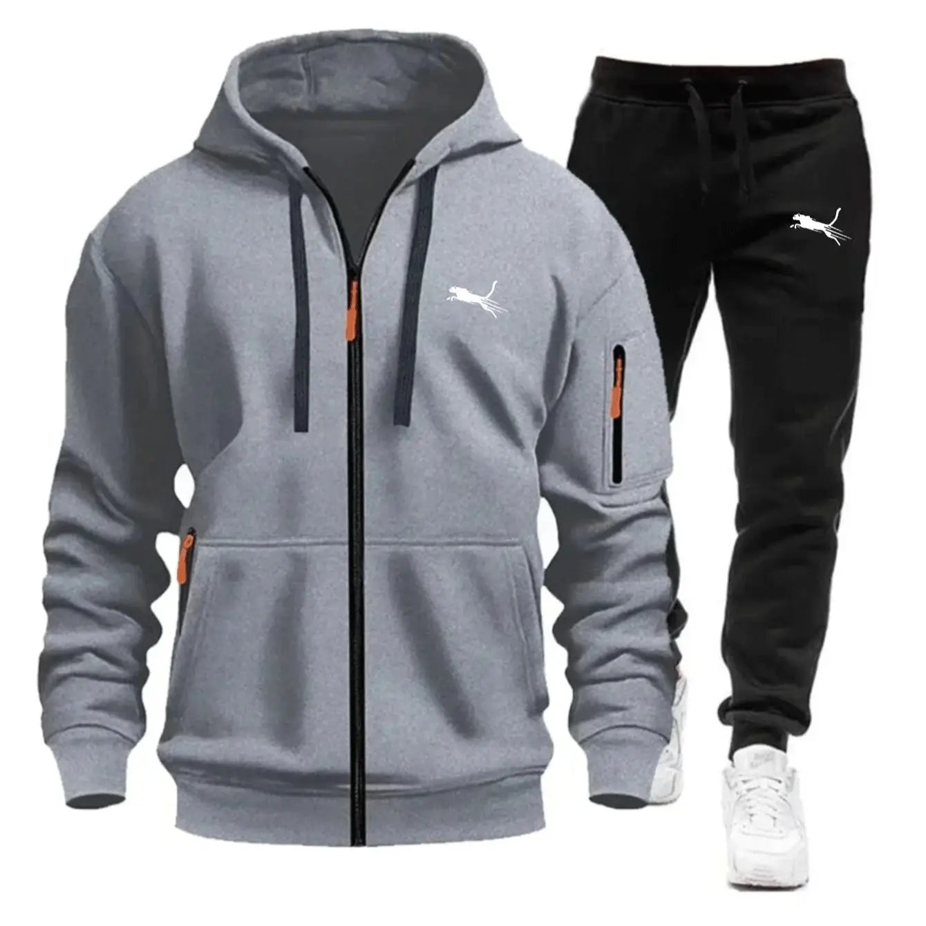 Men's Fleece Zip Tracksuit Co-ord Set