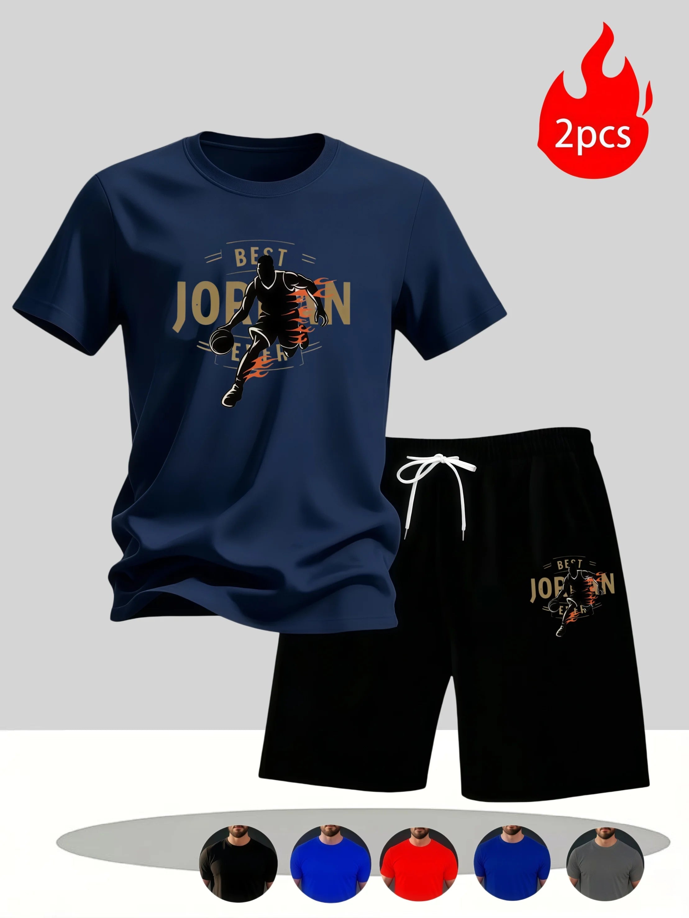 Men's Casual T-Shirt & Shorts Set