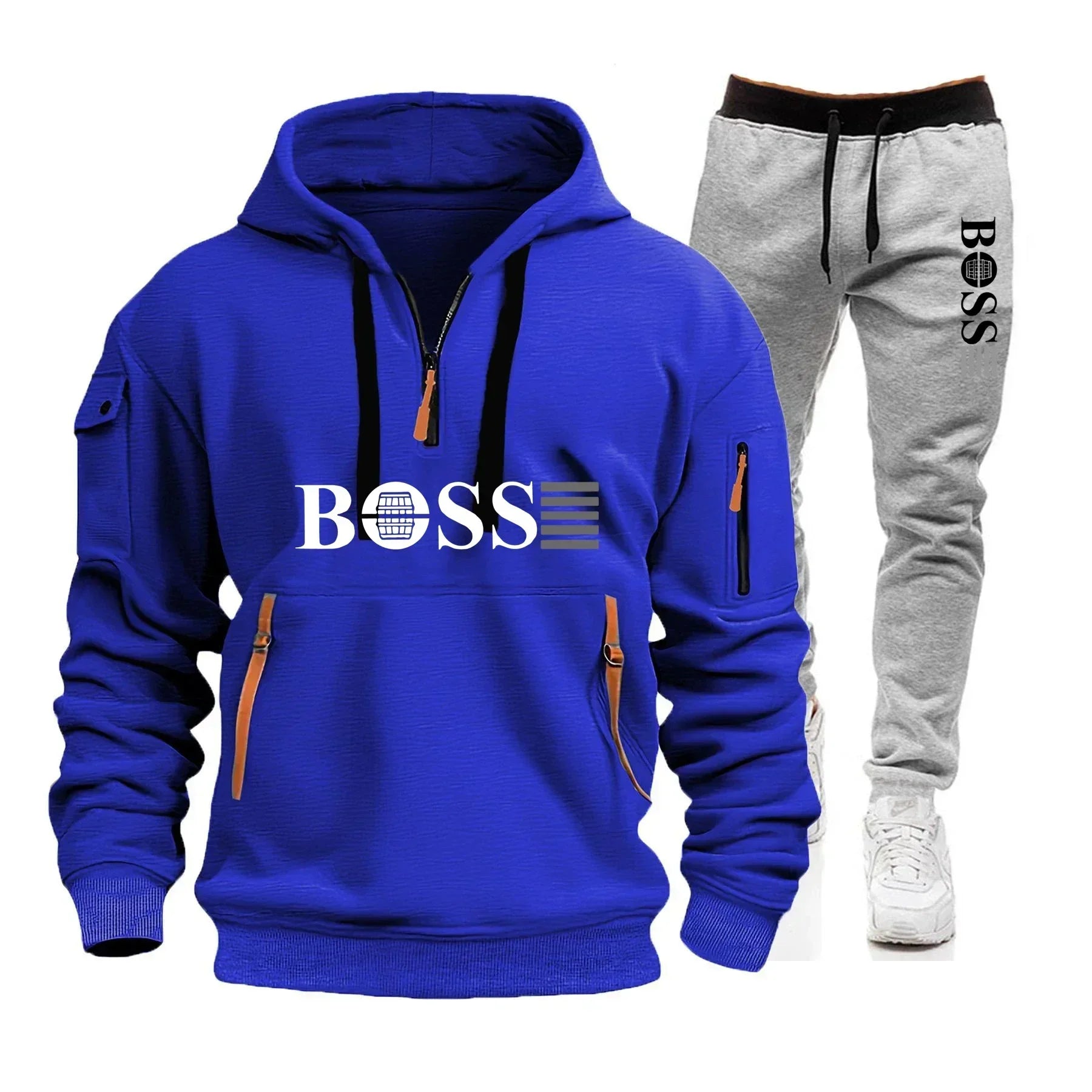 Men's Windproof Pullover Hoodie & Jogger Set