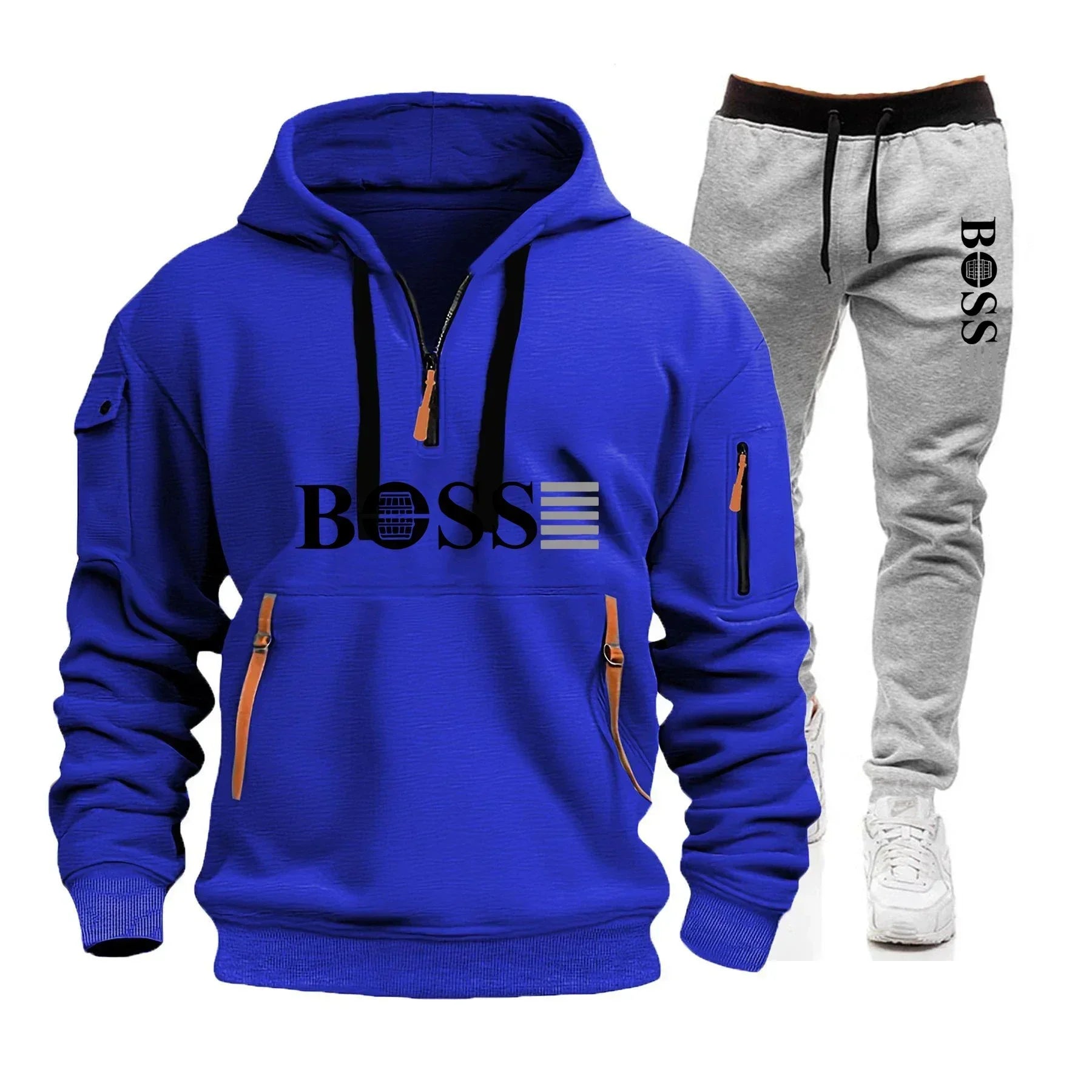 Men's Windproof Pullover Hoodie & Jogger Set