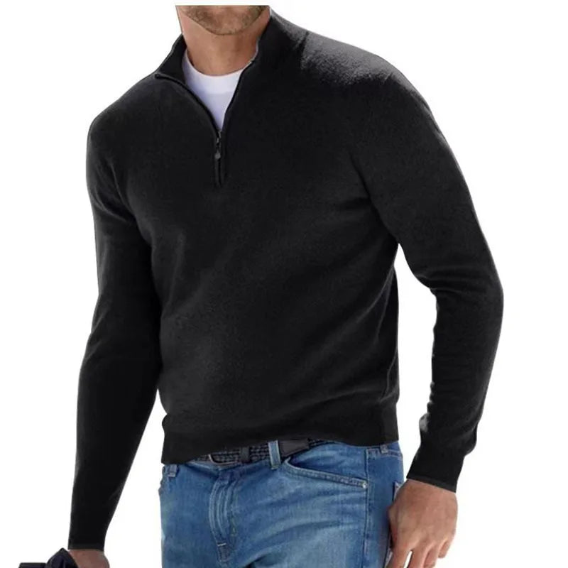 Men's Half-Zip Mock Neck Knit Sweater