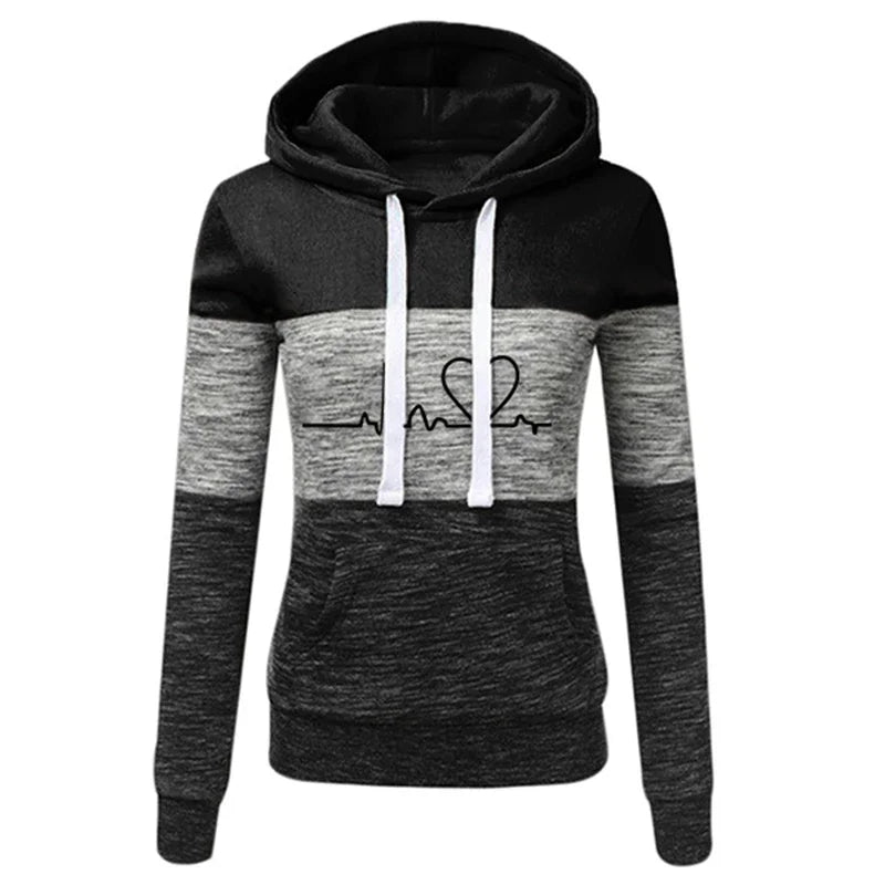Women's Colour Block Hoodie Tracksuit