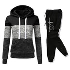 Women's Colour Block Hoodie Tracksuit