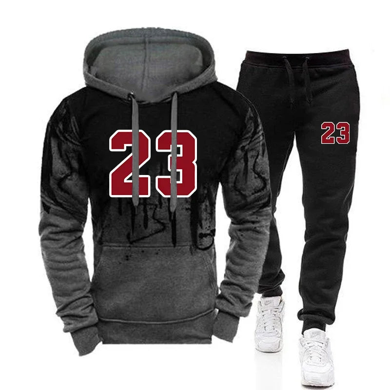 Men's Hooded Pullover & Drawstring Jogger Set