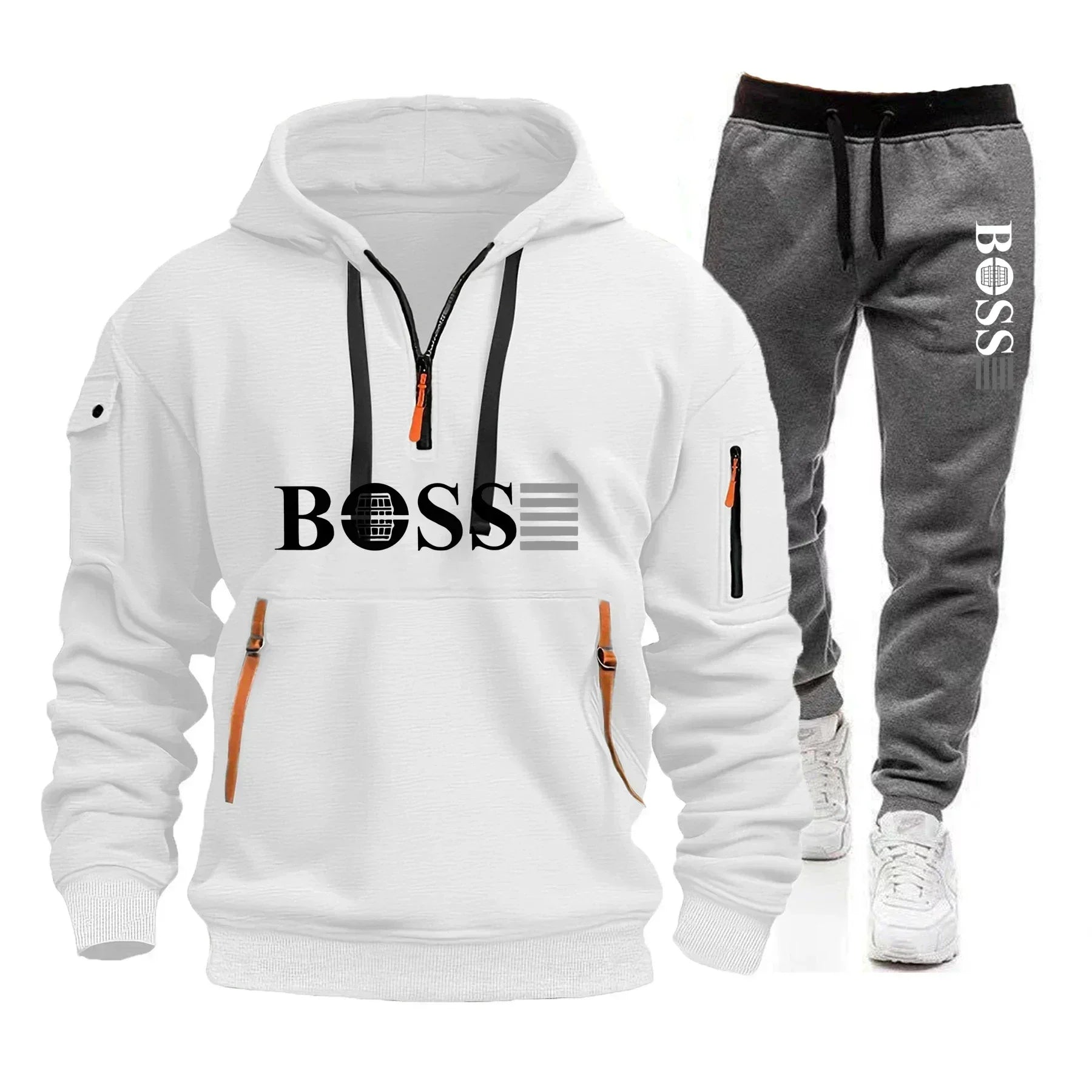 Men's Windproof Pullover Hoodie & Jogger Set