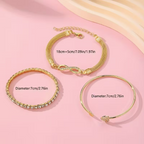 Lumière Trio Bracelet Set stacked on white plate