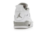Air Jordan 4 Retro White Oreo – rear heel single shoe view showing cement speckle detail