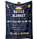 Battle Blanket front view - You Are A Warrior cancer comfort blanket