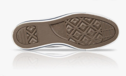Converse Chuck Taylor All Star White High Top – outsole view showing diamond-pattern gum rubber traction