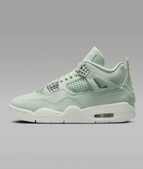 Air Jordan 4 Retro Abundance Seafoam – medial side profile view