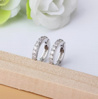 Lumière Pavé Huggie Hoop Earrings – dimensions 1cm / 0.39in, white background